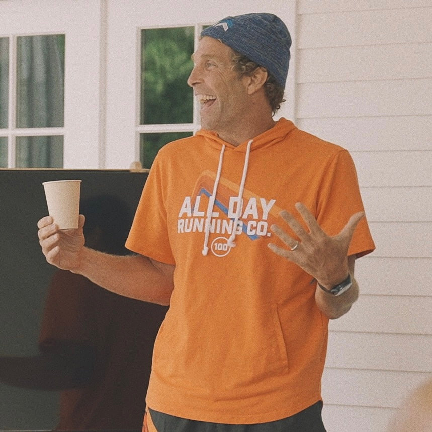 All Day Orange Short Sleeve Hoodie