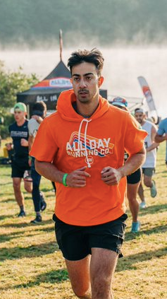 All Day Orange Short Sleeve Hoodie